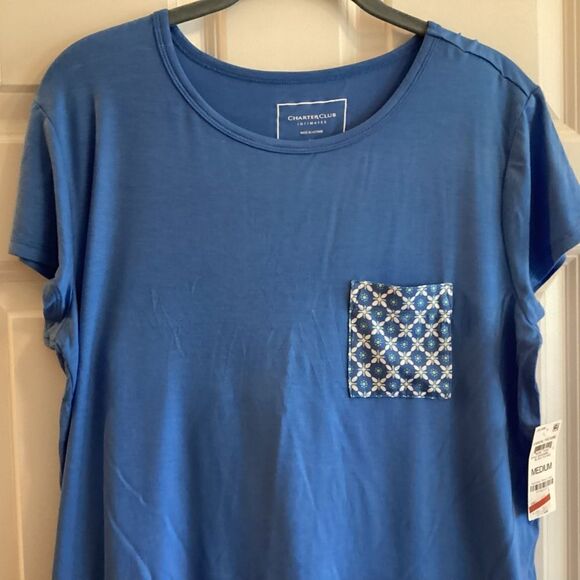 NWT. Jenni Brand Women’s 2 PC Pajama Set Size Medium in Blue and White - Picture 6 of 14